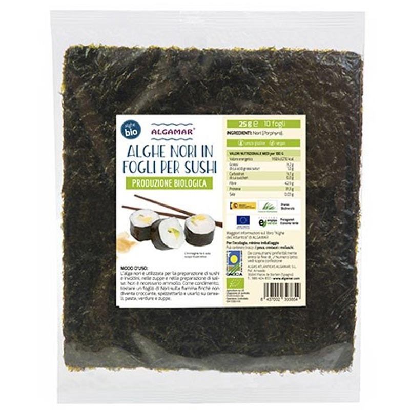 Alghe Nori disidratate 10 fogli (25g) - BIO