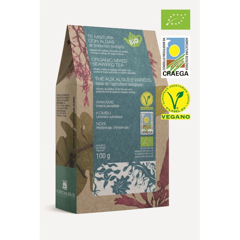 Infuso di Rooibos e Tè verde con alghe e aroma frutta - 100 g BIO