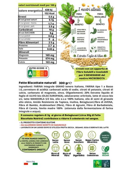 NutrirSi | Fette Biscottate Nutri Crock NATURALI (300g)