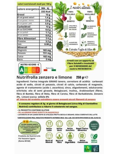 Ciambelline Nutrifrolle Zenzero-Limone (250g)