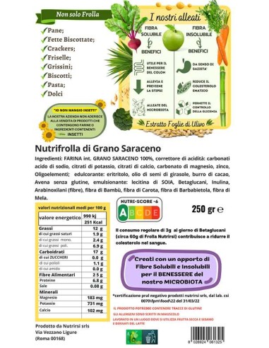 Biscotti Nutrifrolle GRANO SARACENO 100% (250g)