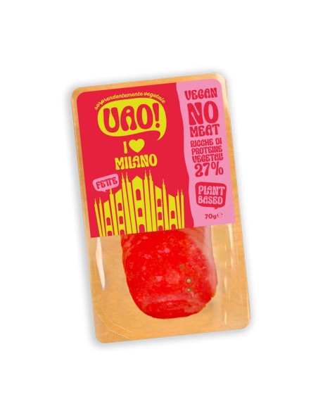 Affettato vegetale UAO tipo salame con ceci, canapa e pepe in grani