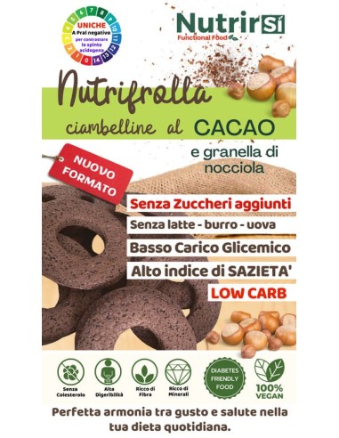 Ciambelline Nutrifrolle CACAO AMARO/GRANELLA NOCCIOLE (250g) Nutrirsi