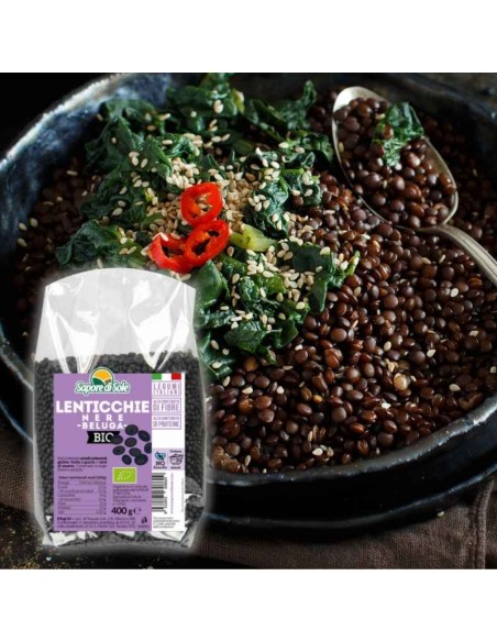Lenticchie Nere Beluga BIO (400g) - in tavola