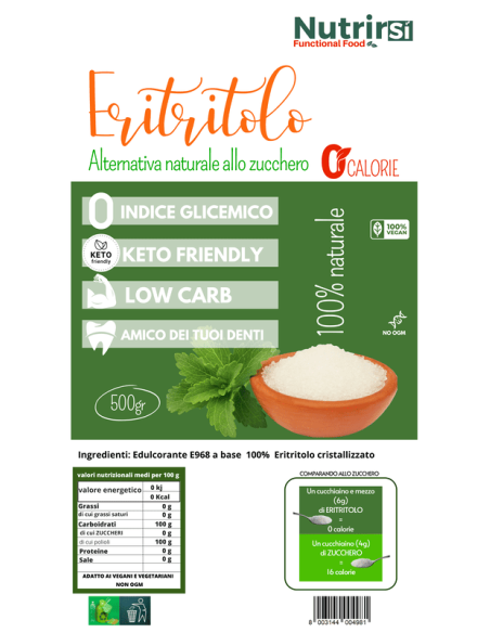 Eritritolo granulare (1kg) - NutrirSi