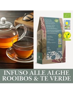 Infuso di Rooibos e Tè verde con alghe e aroma frutta - 100 g BIO