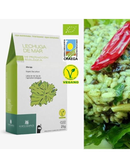 Alghe Lattuga di mare disidratate in fiocchi (25g) BIO - Porto Muinos