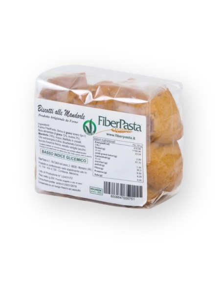 Biscotti artigianali alle mandorle a basso indice glicemico (250g) - fiberpasta