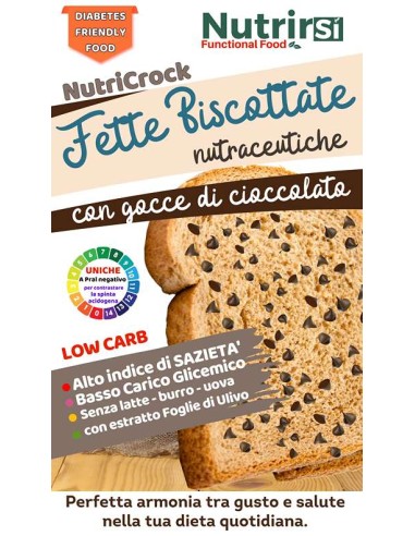 Fette Biscottate a Basso Carico Glicemico - GOCCE CIOCCOLATO (300g) - Nutrirsi