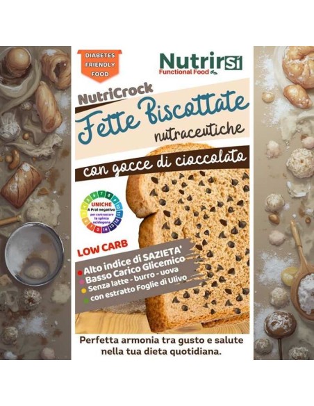 Fette Biscottate a Basso Carico Glicemico - GOCCE CIOCCOLATO (300g) - Nutrirsi