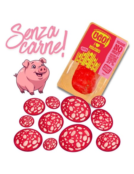 Affettato vegetale UAO tipo salame con ceci, canapa e pepe in grani