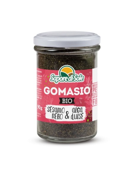 Gomasio biologico di sesamo nero e alga dulse Sapore di Sole vasetto 90g