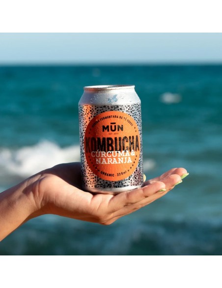 MUN Kombucha Curcuma e Arancia biologica lattina 330 ml