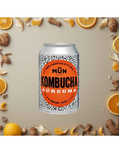 MUN Kombucha Curcuma e Arancia biologica lattina 330 ml