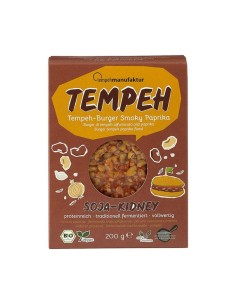 Tempeh burger di soia e fagioli rossi alla paprika affumicata Tempehmanufaktur confezione 200g
