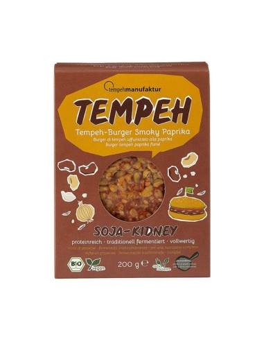 Tempeh burger di soia e fagioli rossi alla paprika affumicata Tempehmanufaktur confezione 200g