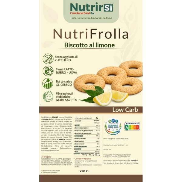 frollini al limone low carb con eritritolo e fibre