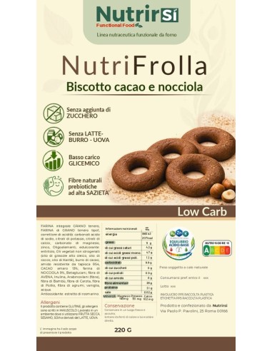 Biscotti vegetali cacao e nocciole per colazione
