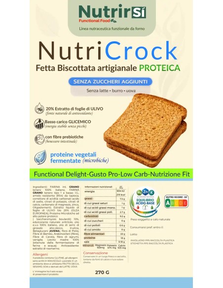Etichetta NutriCrock fette biscottate proteiche 270 g