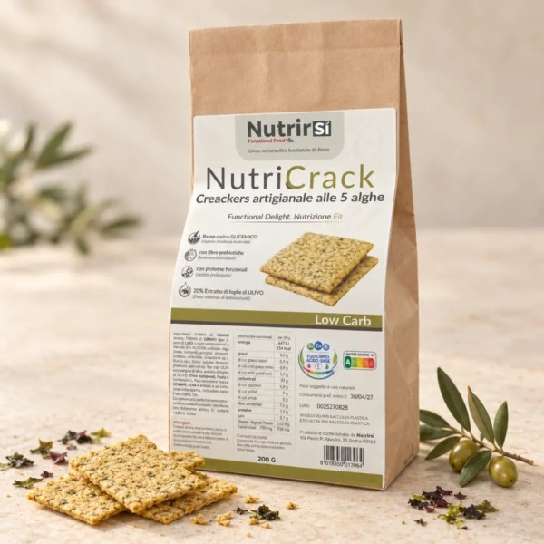 Confezione NutriCrack NutrirSì crackers artigianali alle 5 alghe 200 g