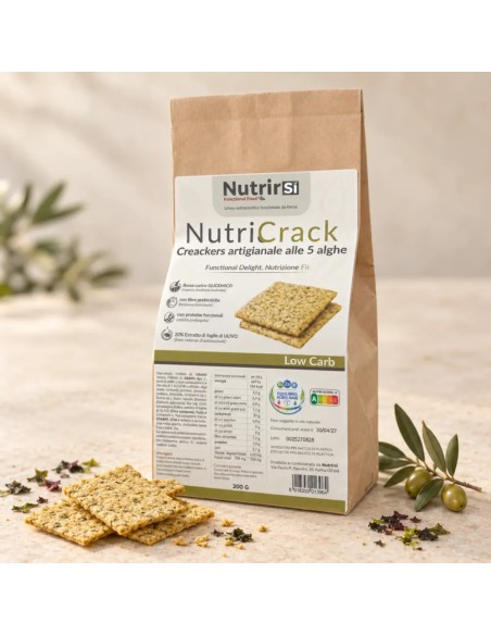 Confezione NutriCrack NutrirSì crackers artigianali alle 5 alghe 200 g