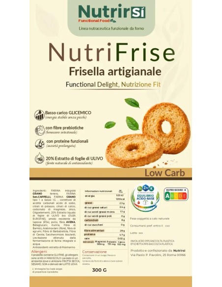 Etichetta NutriFrise NutrirSì frisella artigianale 300 g